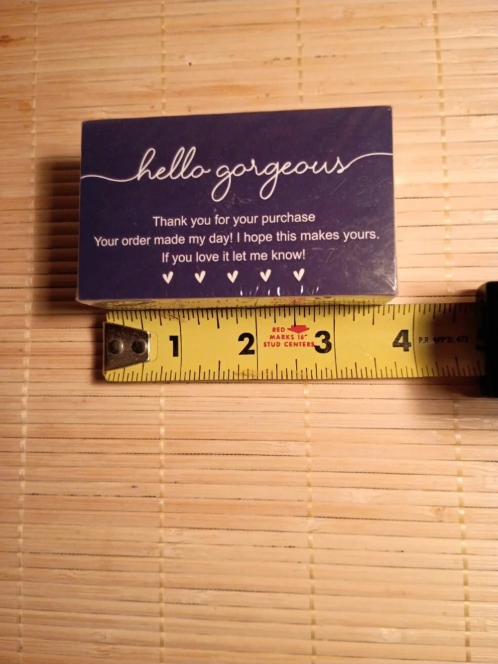 Hello Gorgeous Navy Thank You Card - Elegant Customer Note 3.5